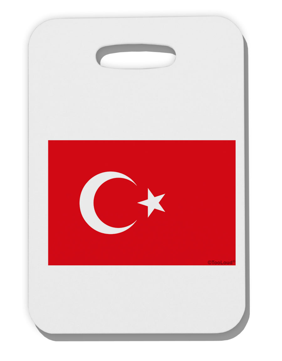 Turkey Flag Thick Plastic Luggage Tag by TooLoud-Luggage Tag-TooLoud-White-One Size-Davson Sales