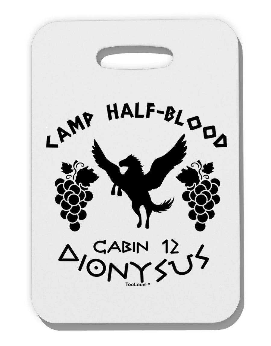 Camp Half Blood Cabin 12 Dionysus Thick Plastic Luggage Tag by-Luggage Tag-TooLoud-White-One Size-Davson Sales