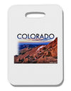 Colorado Mtn Sunset Cutout Thick Plastic Luggage Tag-Luggage Tag-TooLoud-White-One Size-Davson Sales