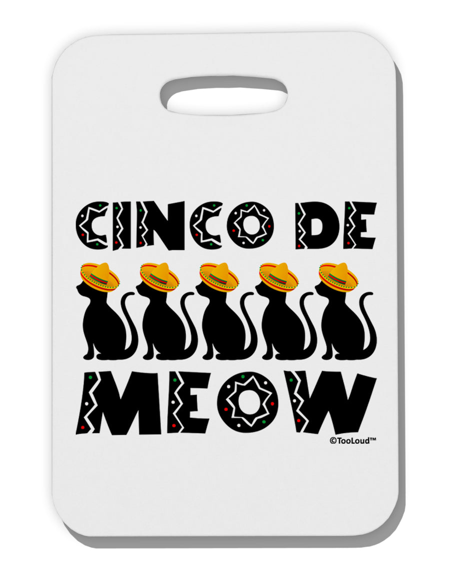 Five Cats - Cinco de Meow Thick Plastic Luggage Tag by TooLoud-Luggage Tag-TooLoud-White-One Size-Davson Sales