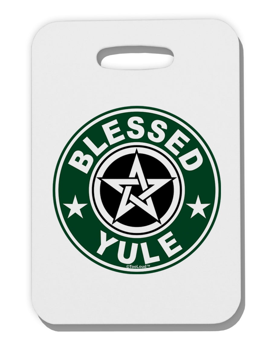 Blessed Yule Emblem Thick Plastic Luggage Tag by-Luggage Tag-TooLoud-White-One Size-Davson Sales