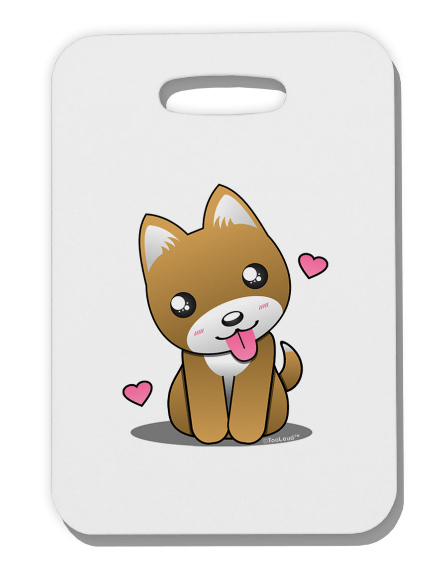 Kawaii Puppy Thick Plastic Luggage Tag-Luggage Tag-TooLoud-White-One Size-Davson Sales