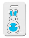 Cute Easter Bunny - Blue Thick Plastic Luggage Tag by TooLoud-Luggage Tag-TooLoud-White-One Size-Davson Sales