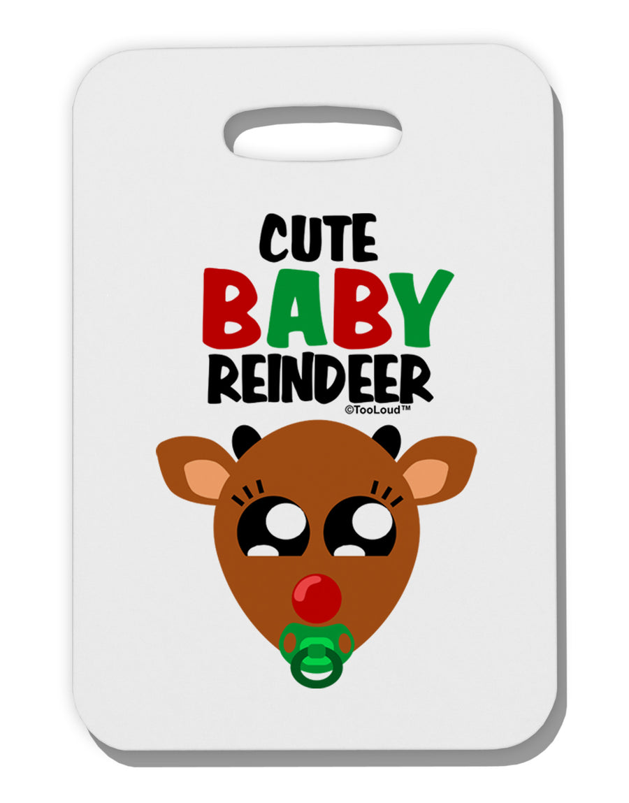 Cute Baby Reindeer Matching Deer Thick Plastic Luggage Tag-Luggage Tag-TooLoud-White-One Size-Davson Sales