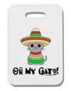 Oh My Gato - Cinco De Mayo Thick Plastic Luggage Tag by TooLoud-Luggage Tag-TooLoud-White-One Size-Davson Sales