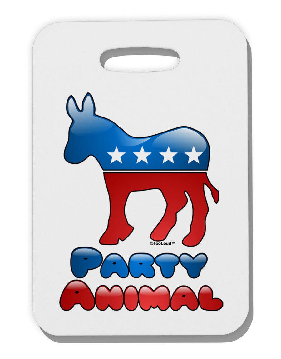 Democrat Party Animal Thick Plastic Luggage Tag-Luggage Tag-TooLoud-White-One Size-Davson Sales