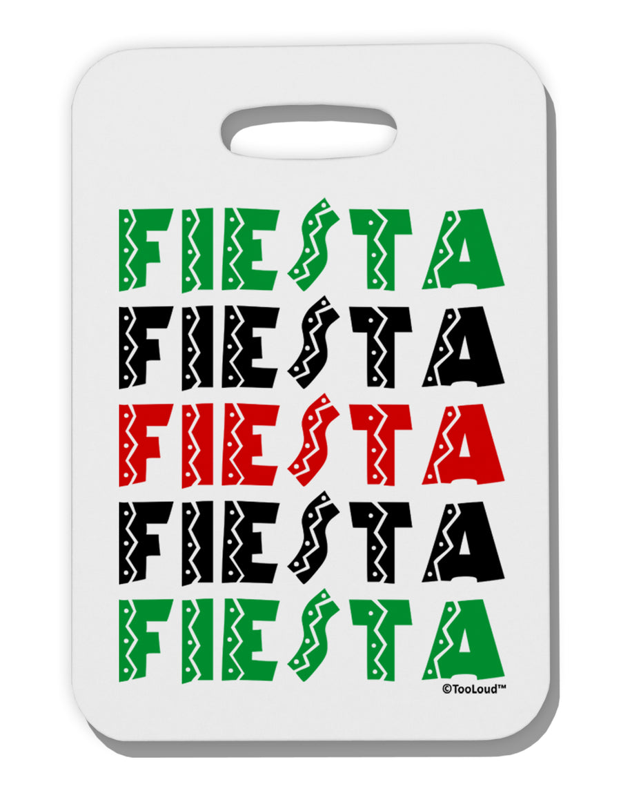 Cinco Fiestas Thick Plastic Luggage Tag by TooLoud-Luggage Tag-TooLoud-White-One Size-Davson Sales