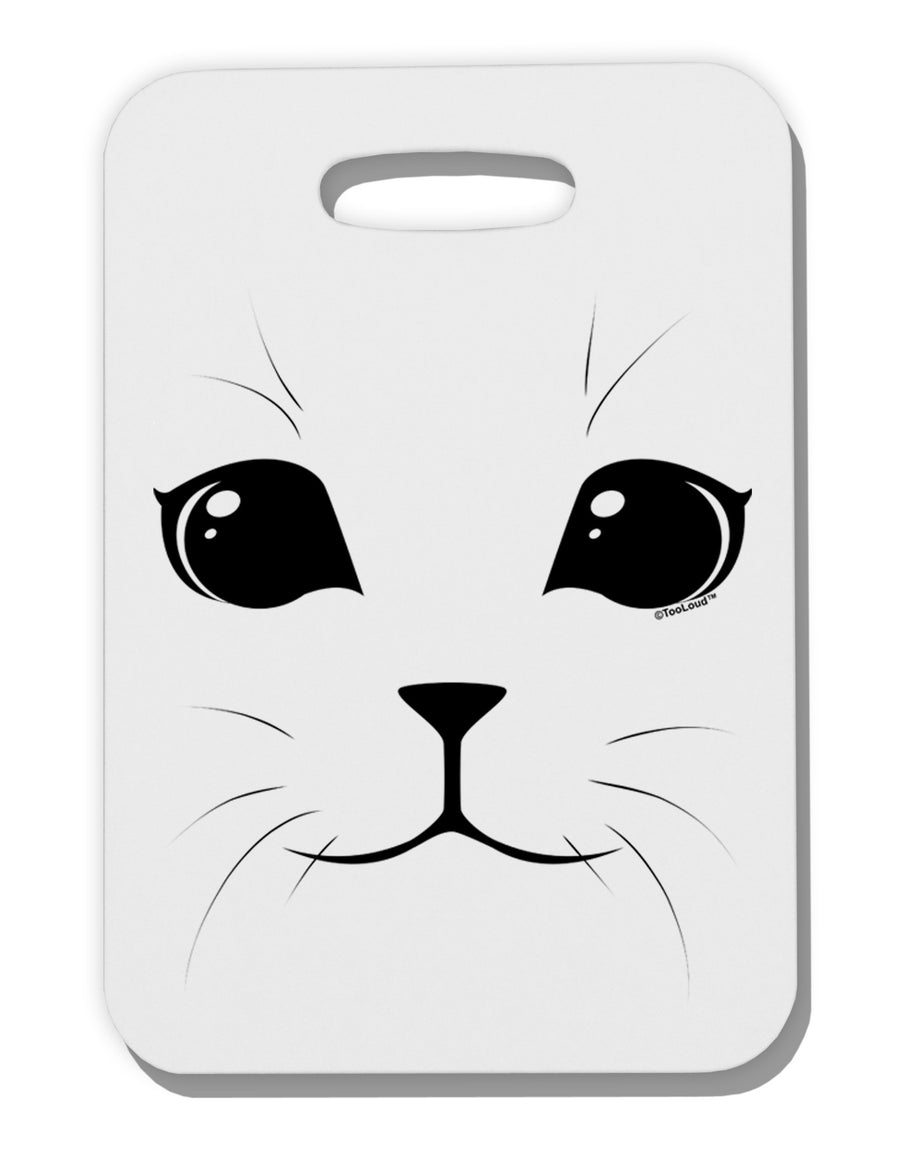 Cute Cat Face Thick Plastic Luggage Tag by-Luggage Tag-TooLoud-White-One Size-Davson Sales