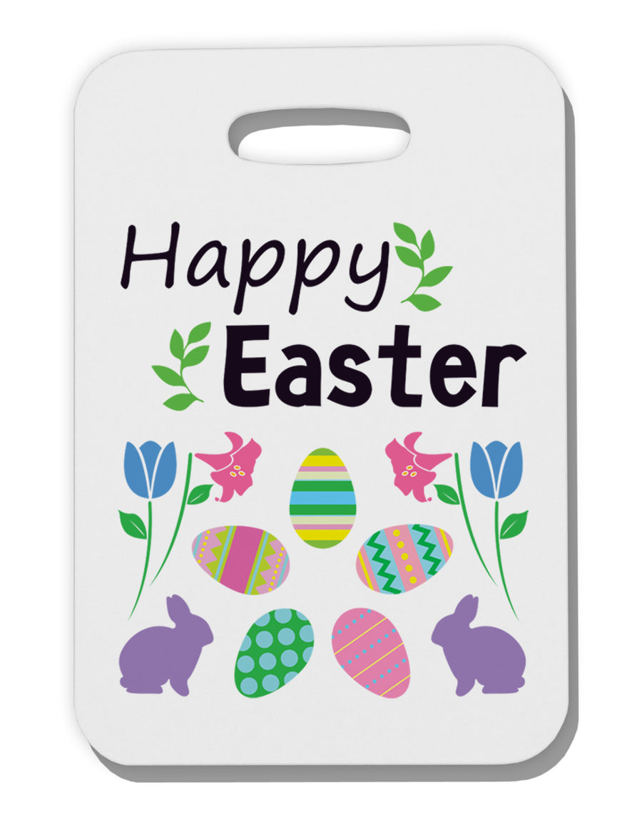 Happy Easter Design Thick Plastic Luggage Tag-Luggage Tag-TooLoud-White-One Size-Davson Sales