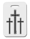 Three Cross Design - Easter Thick Plastic Luggage Tag by TooLoud-Luggage Tag-TooLoud-White-One Size-Davson Sales