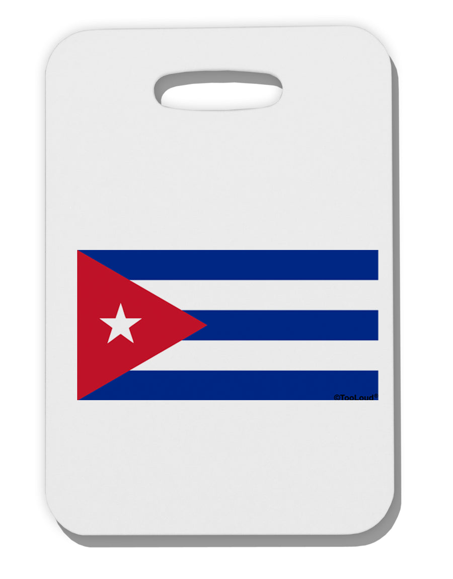 Cuba Flag Cubana Thick Plastic Luggage Tag by TooLoud-Luggage Tag-TooLoud-White-One Size-Davson Sales