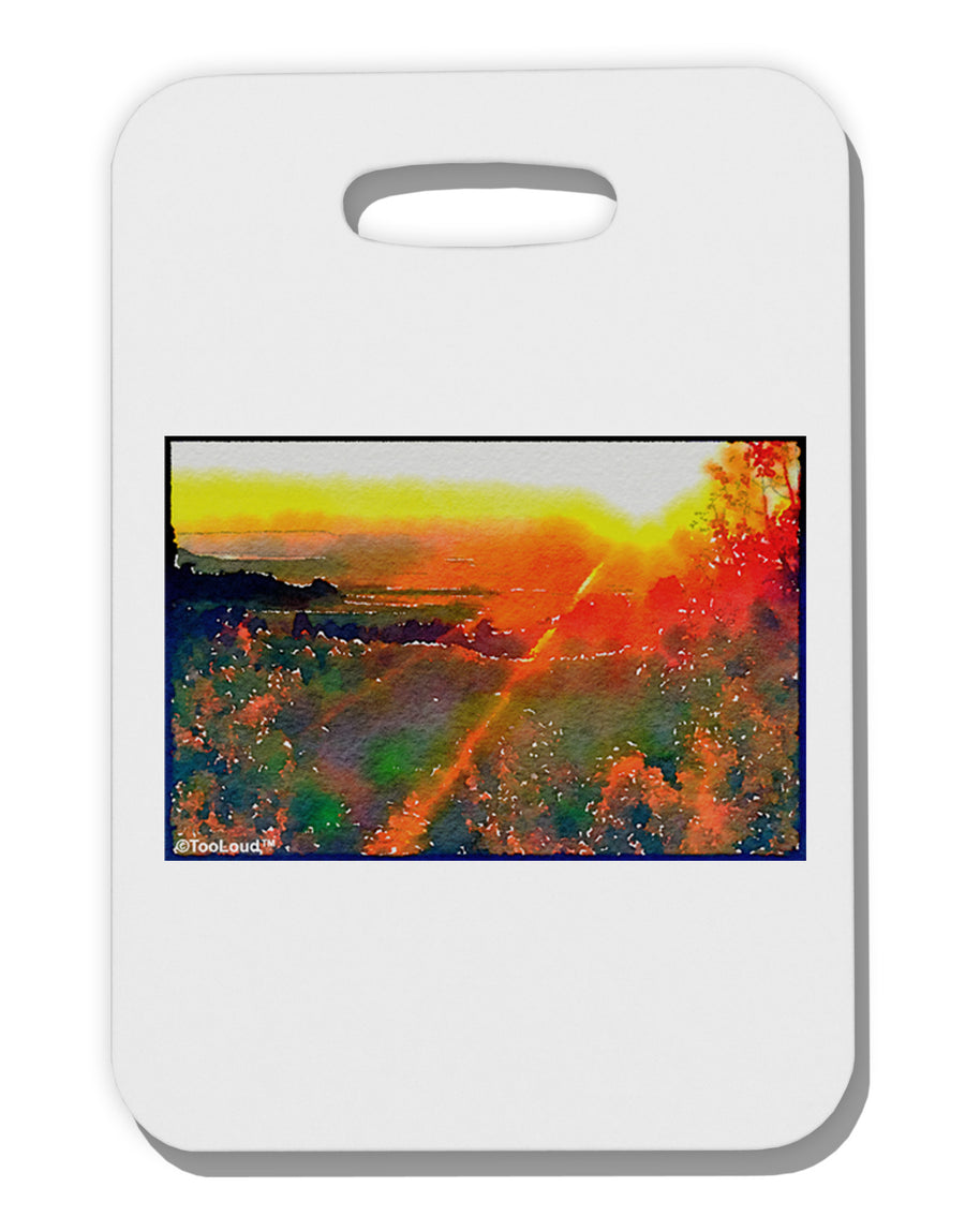 Colorado Sunset Watercolor Thick Plastic Luggage Tag-Luggage Tag-TooLoud-White-One Size-Davson Sales