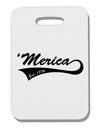 Merica Established 1776 Thick Plastic Luggage Tag by TooLoud-Luggage Tag-TooLoud-White-One Size-Davson Sales