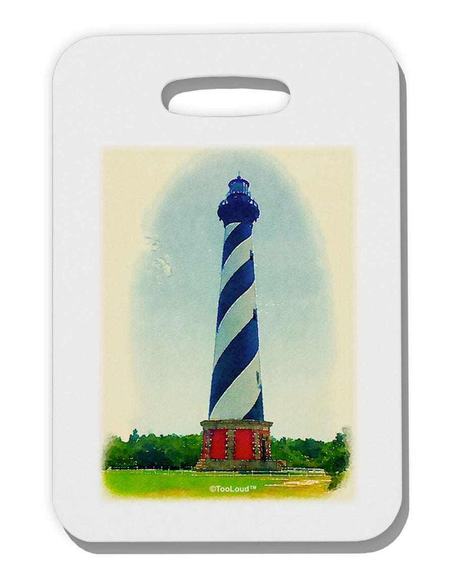 Watercolor Lighthouse 1 Thick Plastic Luggage Tag-Luggage Tag-TooLoud-White-One Size-Davson Sales