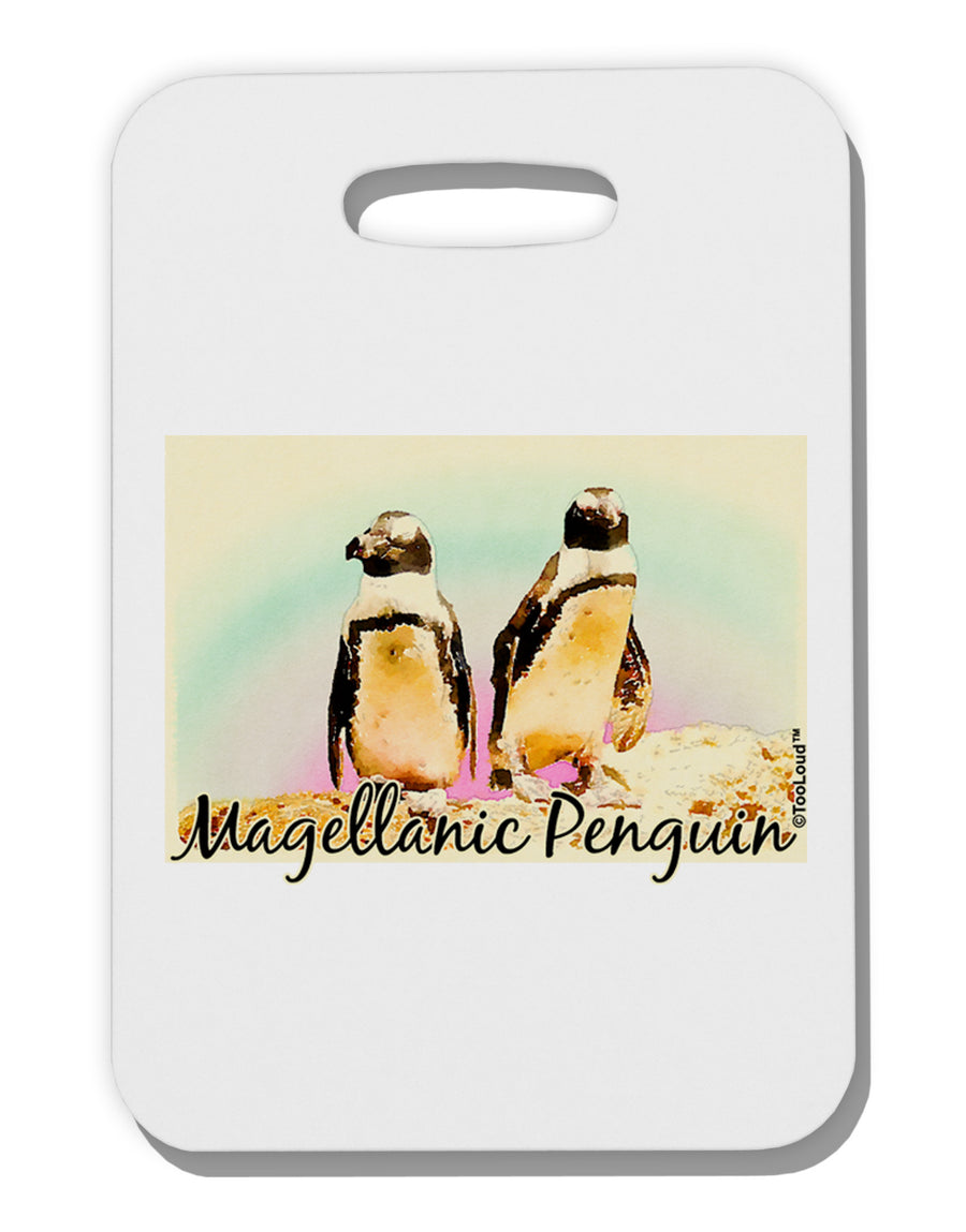 Magellanic Penguin Text Thick Plastic Luggage Tag-Luggage Tag-TooLoud-White-One Size-Davson Sales