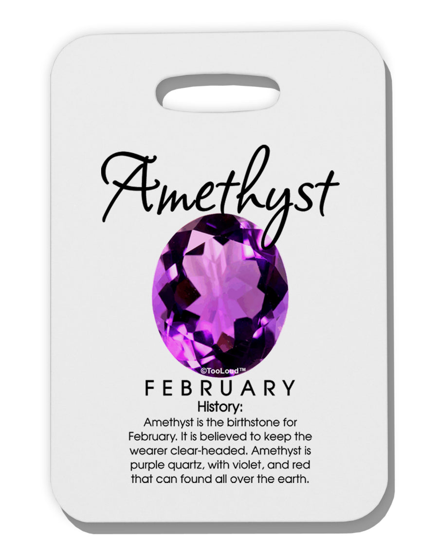 Birthstone Amethyst Thick Plastic Luggage Tag-Luggage Tag-TooLoud-One Size-Davson Sales