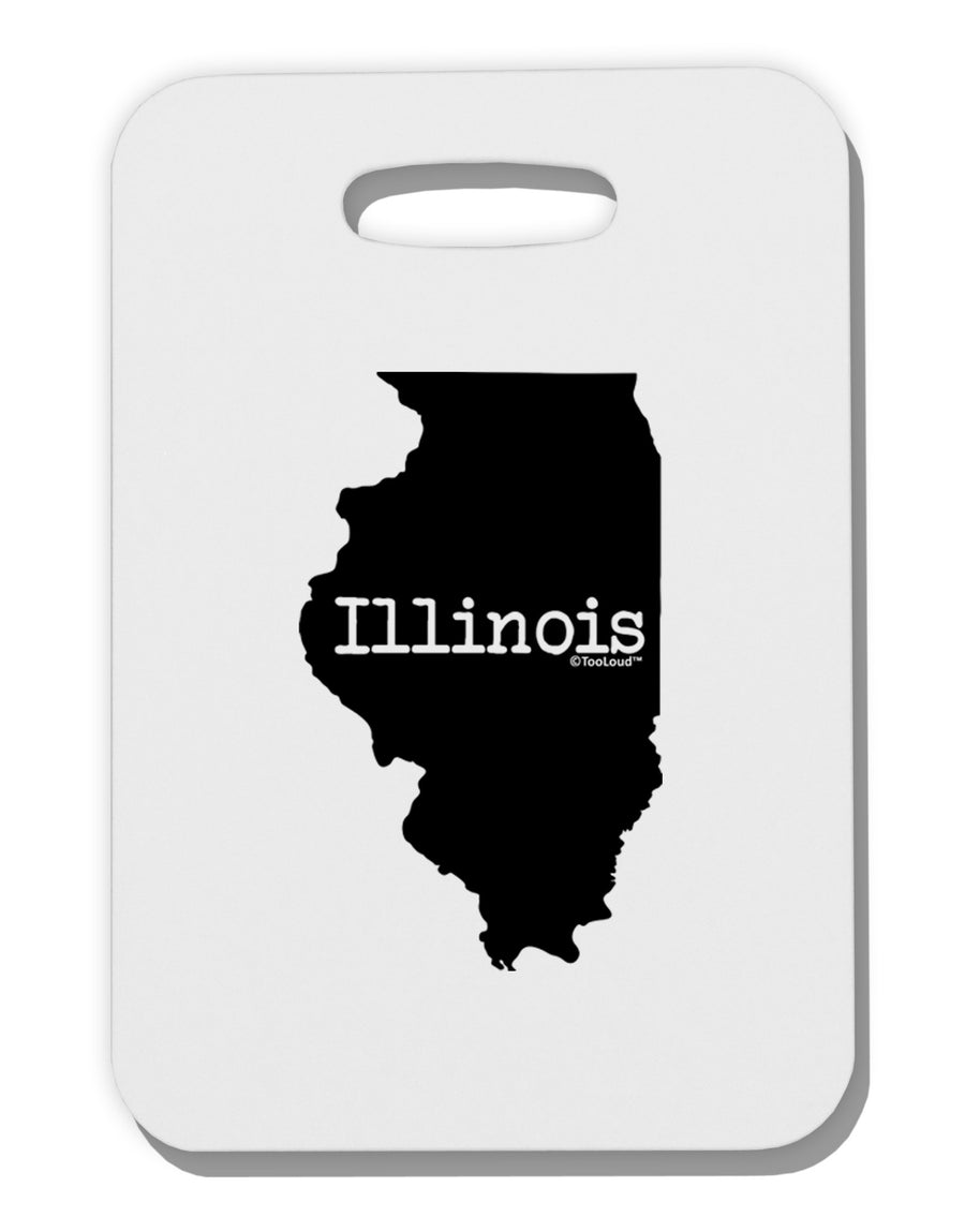 Illinois - United States Shape Thick Plastic Luggage Tag-Luggage Tag-TooLoud-White-One Size-Davson Sales