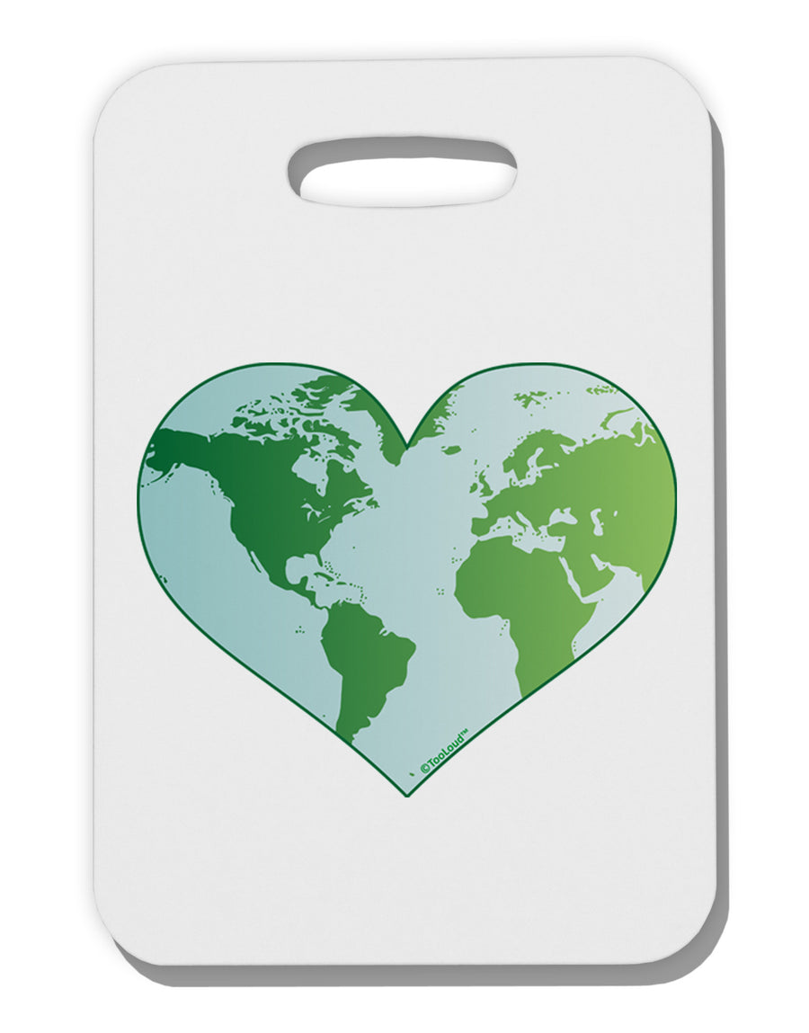 World Globe Heart Thick Plastic Luggage Tag-Luggage Tag-TooLoud-White-One Size-Davson Sales