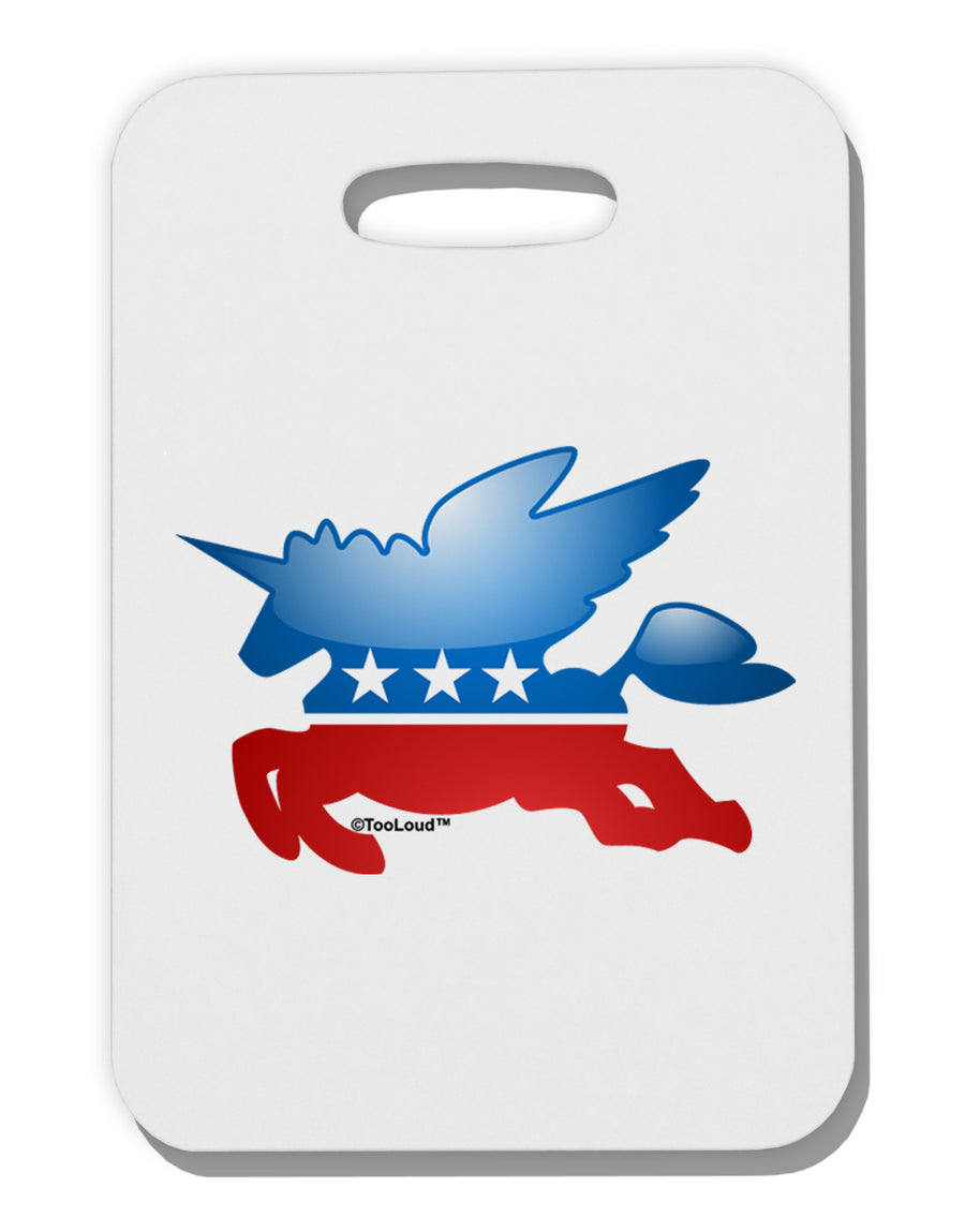 TooLoud Unicorn Political Symbol Thick Plastic Luggage Tag-Luggage Tag-TooLoud-White-One Size-Davson Sales