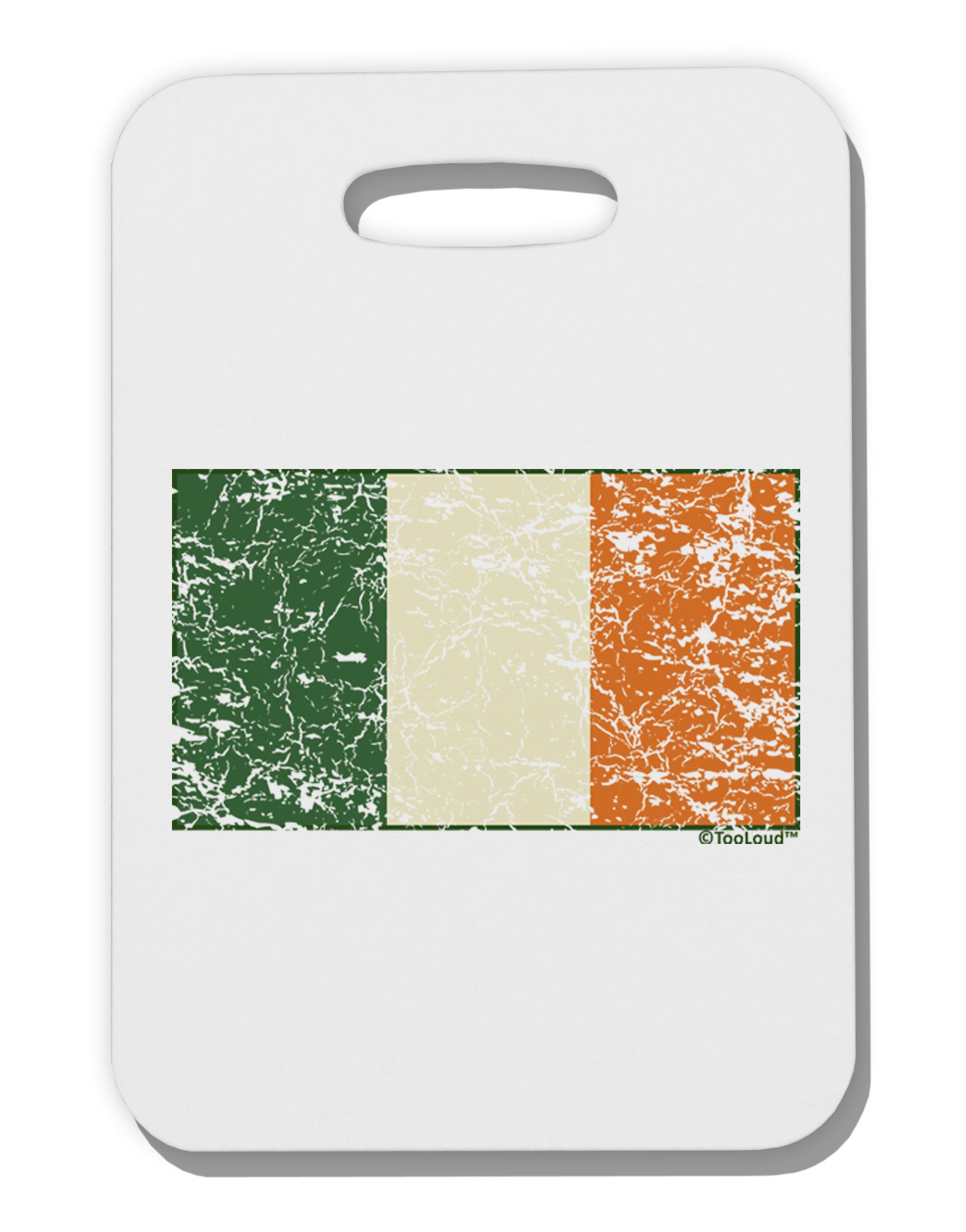 Distressed Irish Flag - Flag of Ireland Thick Plastic Luggage Tag-Luggage Tag-TooLoud-White-One Size-Davson Sales