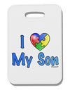 I Heart My Son - Autism Awareness Thick Plastic Luggage Tag by TooLoud-Luggage Tag-TooLoud-White-One Size-Davson Sales