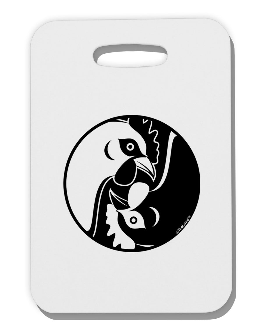 TooLoud Yin Yang Chicken Thick Plastic Luggage Tag-Luggage Tag-TooLoud-White-One Size-Davson Sales