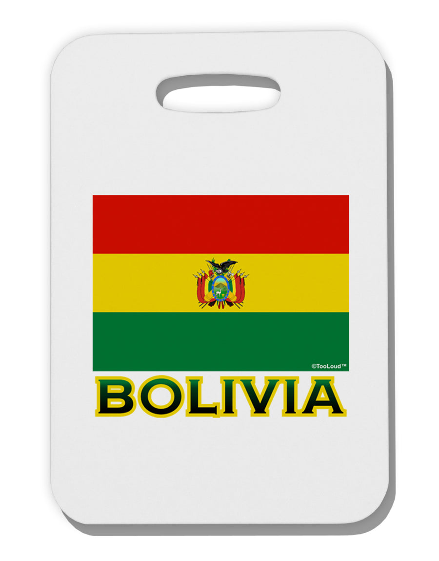 Bolivia Flag Thick Plastic Luggage Tag-Luggage Tag-TooLoud-White-One Size-Davson Sales