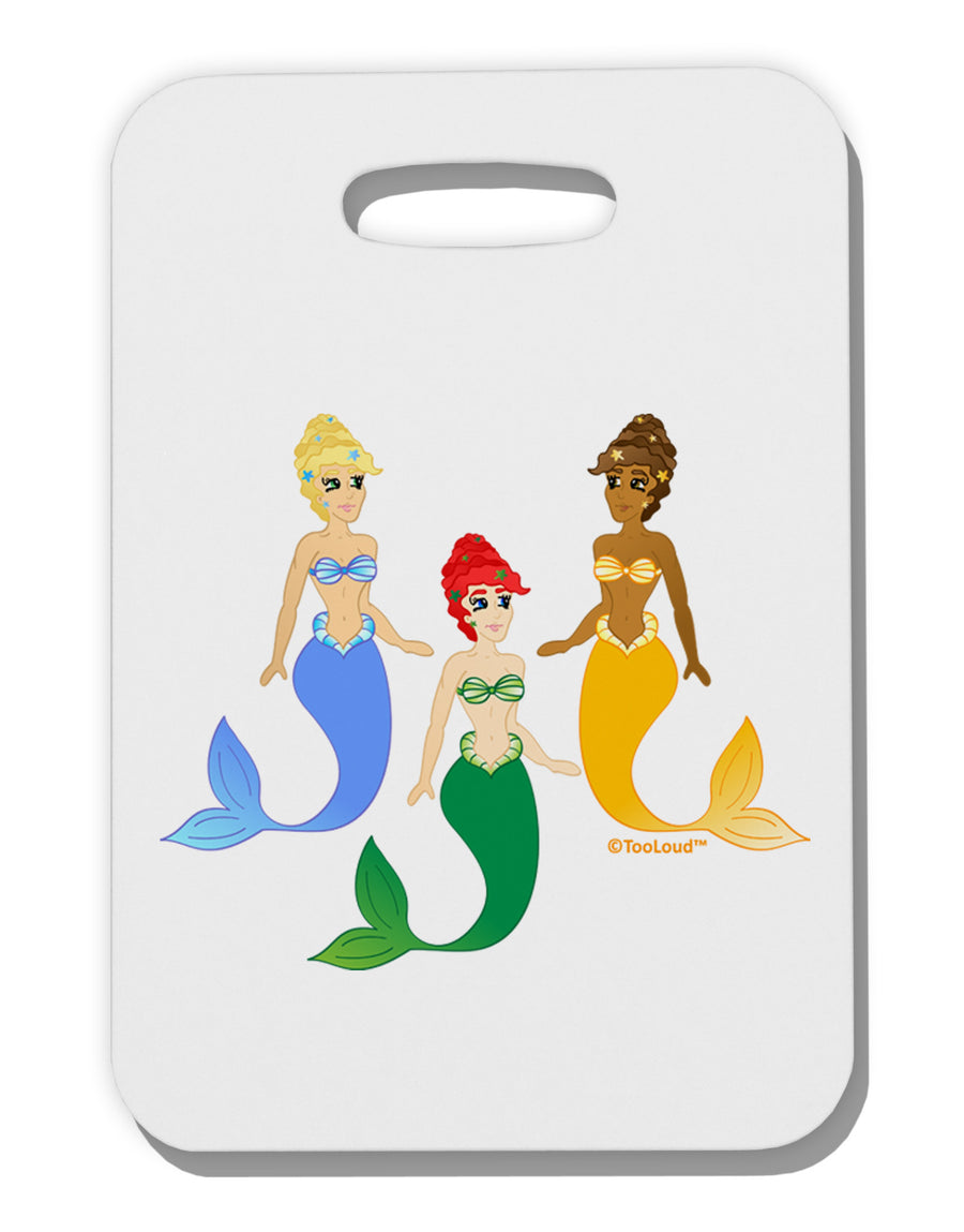 Three Mermaids Thick Plastic Luggage Tag-Luggage Tag-TooLoud-White-One Size-Davson Sales