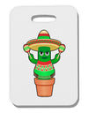 Fiesta Cactus Poncho Thick Plastic Luggage Tag-Luggage Tag-TooLoud-White-One Size-Davson Sales