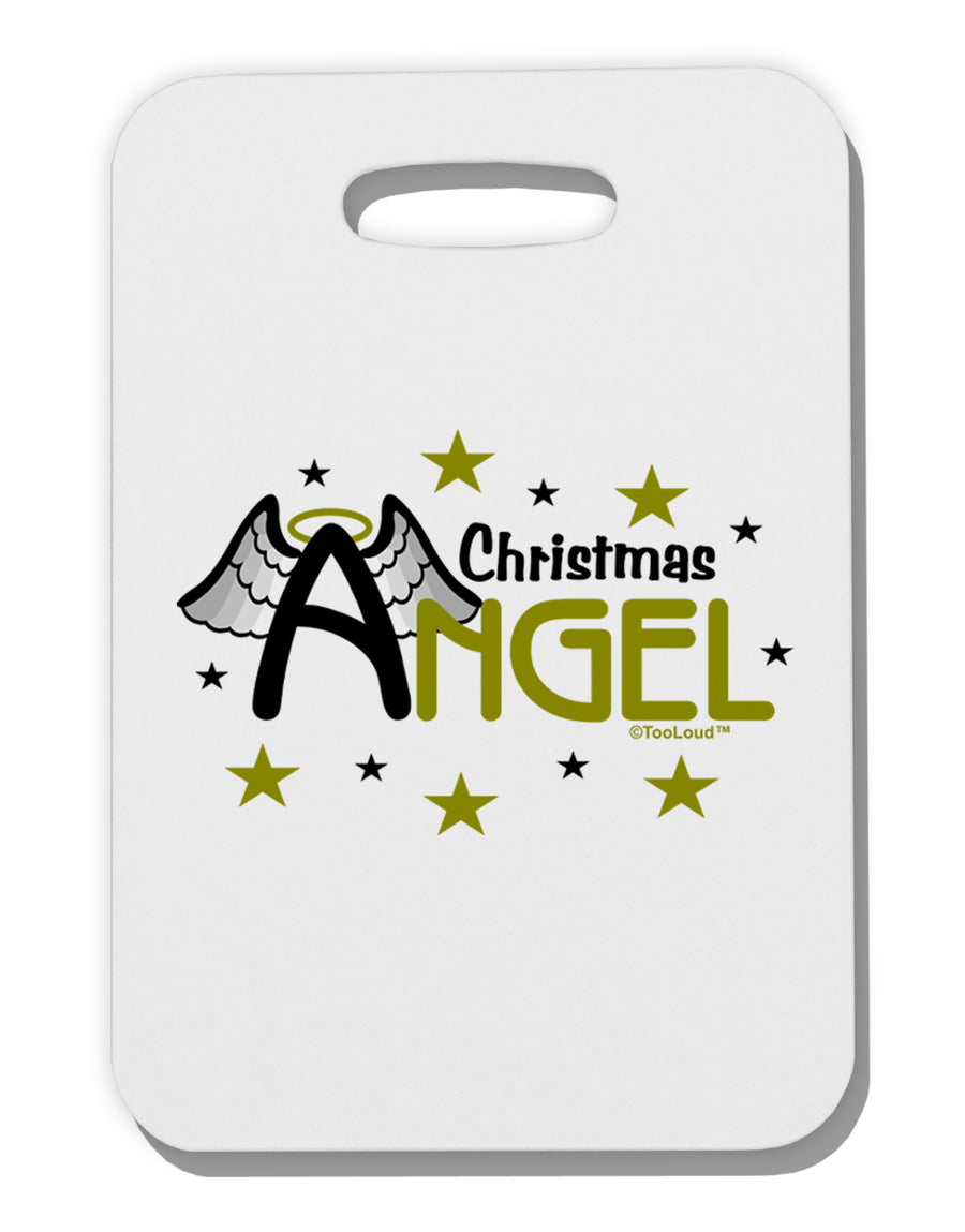 Christmas Angel Text Thick Plastic Luggage Tag-Luggage Tag-TooLoud-White-One Size-Davson Sales