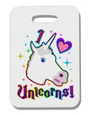 I love Unicorns Thick Plastic Luggage Tag-Luggage Tag-TooLoud-White-One Size-Davson Sales