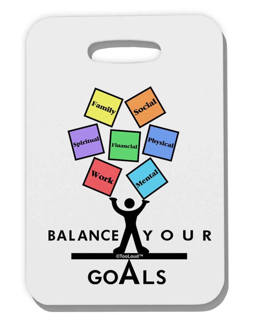 Balance Your Goals Thick Plastic Luggage Tag-Luggage Tag-TooLoud-White-One Size-Davson Sales