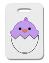 Cute Hatching Chick - Purple Thick Plastic Luggage Tag by TooLoud-Luggage Tag-TooLoud-White-One Size-Davson Sales