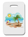 Fun Summer Beach Scene Thick Plastic Luggage Tag by TooLoud-Luggage Tag-TooLoud-White-One Size-Davson Sales