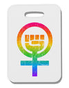 Rainbow Distressed Feminism Symbol Thick Plastic Luggage Tag-Luggage Tag-TooLoud-White-One Size-Davson Sales