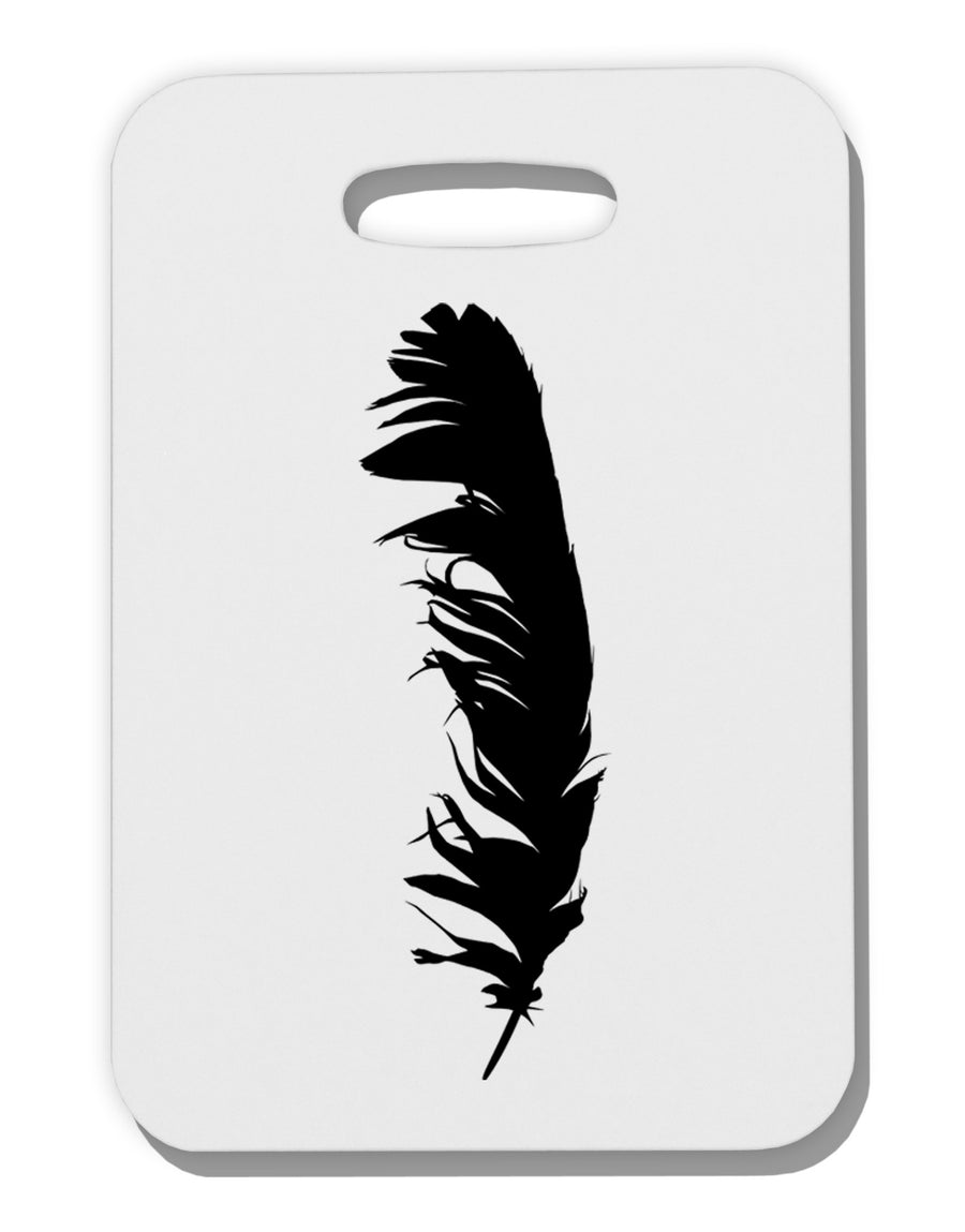 Black Feather Thick Plastic Luggage Tag-Luggage Tag-TooLoud-White-One Size-Davson Sales