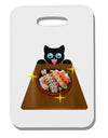 Anime Cat Loves Sushi Thick Plastic Luggage Tag by TooLoud-Luggage Tag-TooLoud-White-One Size-Davson Sales