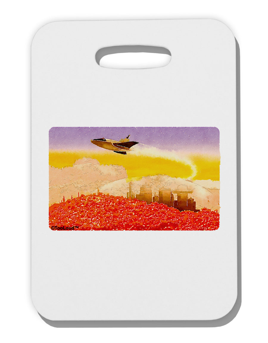 Planet Mars Watercolor Thick Plastic Luggage Tag-Luggage Tag-TooLoud-White-One Size-Davson Sales