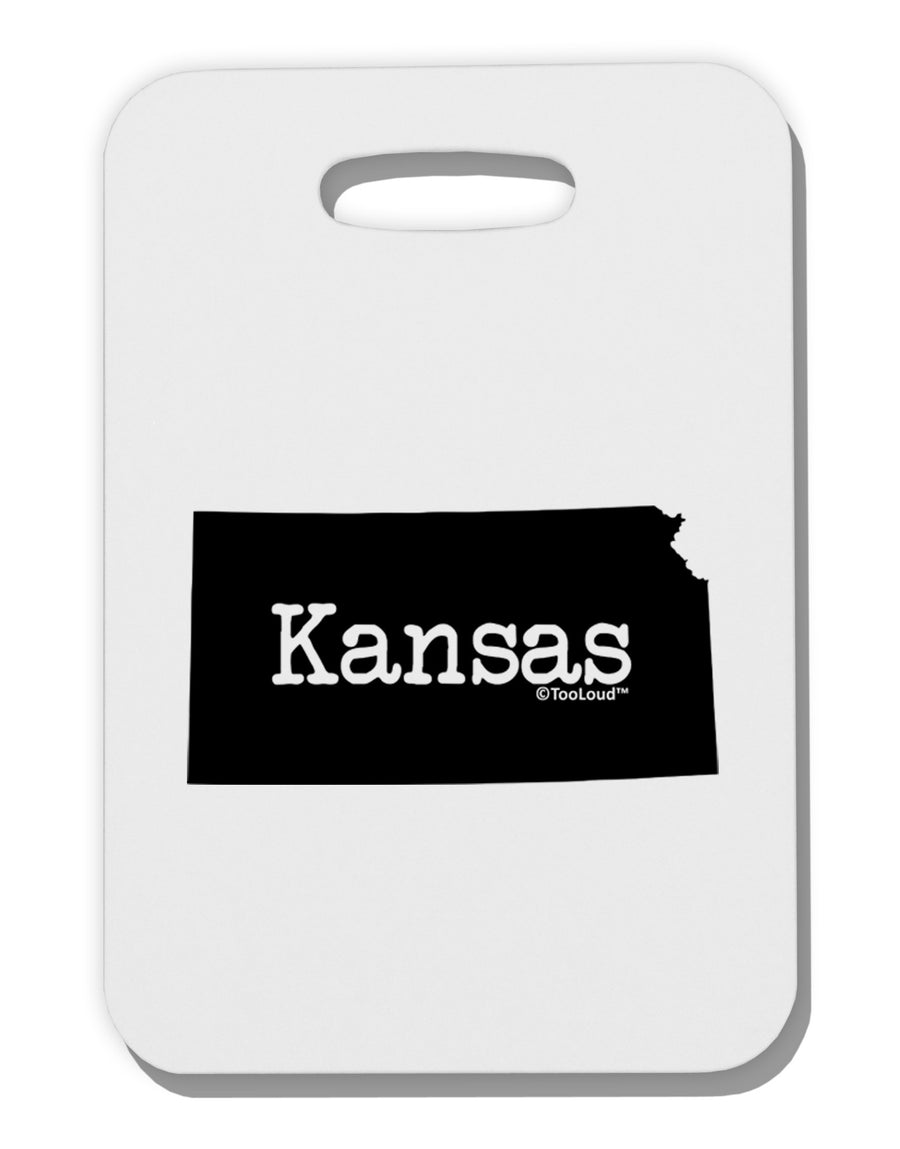 Kansas - United States Shape Thick Plastic Luggage Tag-Luggage Tag-TooLoud-White-One Size-Davson Sales