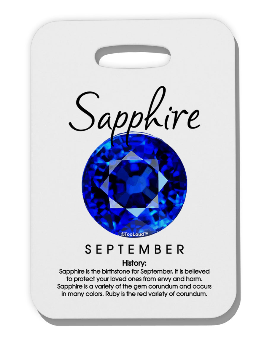 Birthstone Sapphire Thick Plastic Luggage Tag-Luggage Tag-TooLoud-One Size-Davson Sales