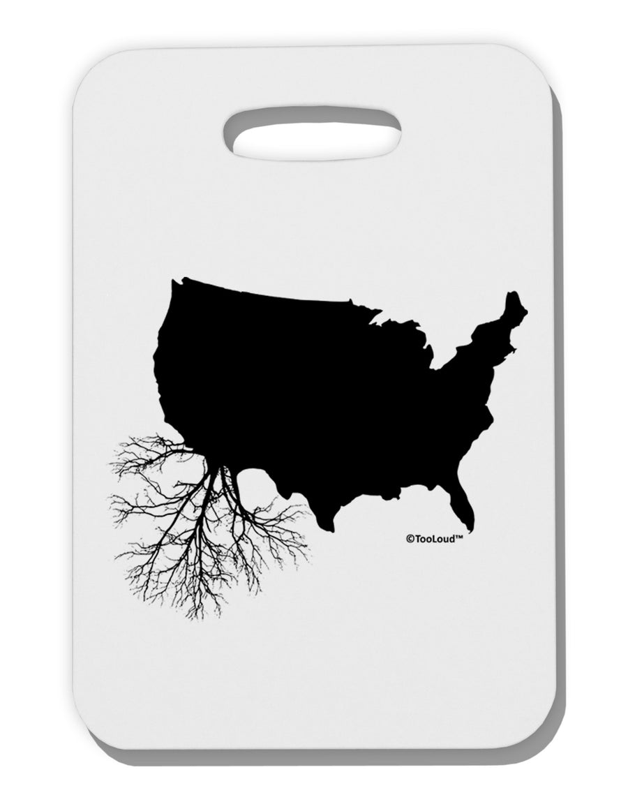 American Roots Design Thick Plastic Luggage Tag by TooLoud-Luggage Tag-TooLoud-White-One Size-Davson Sales