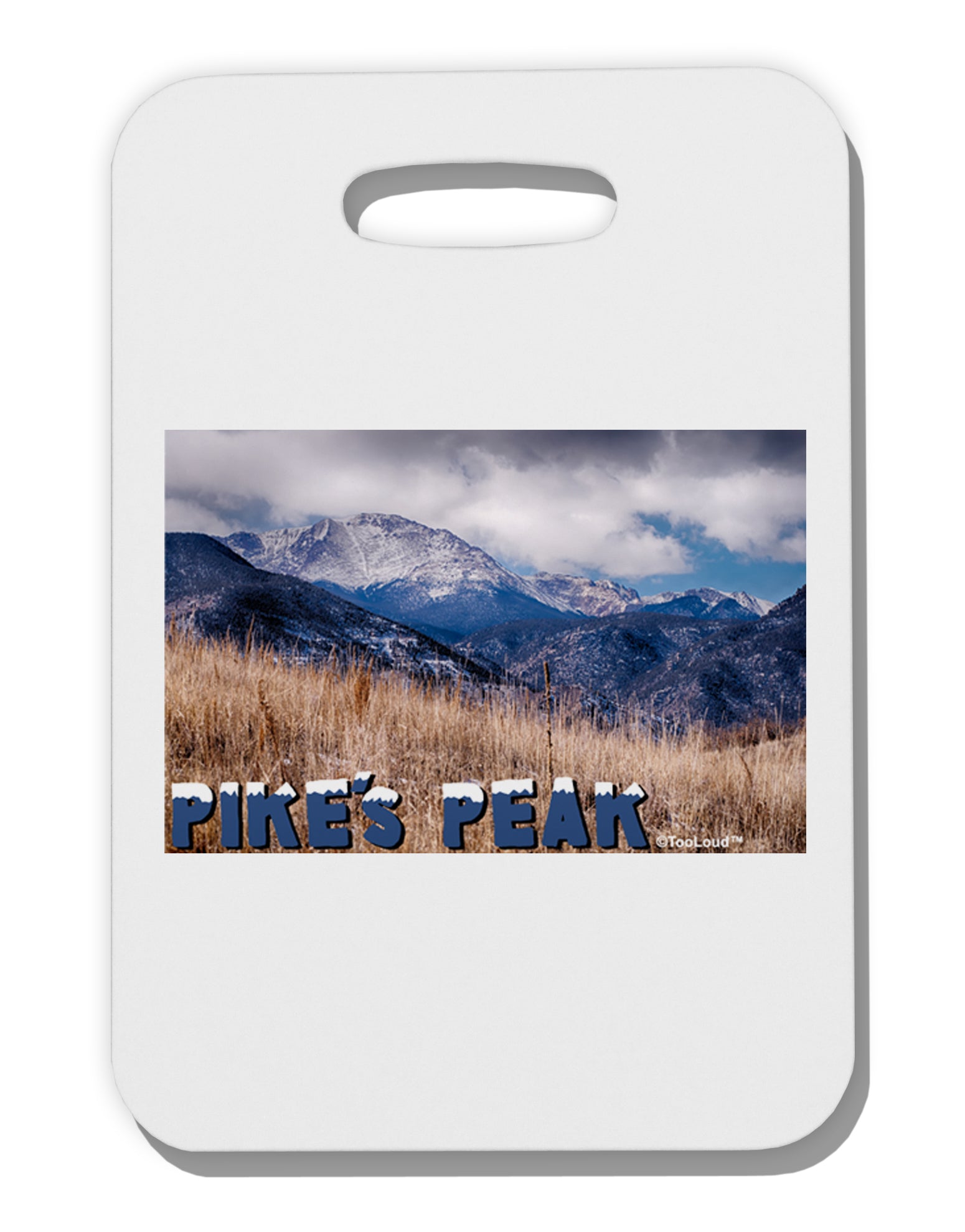 Pikes Peak CO Mountains Text Thick Plastic Luggage Tag by TooLoud-Luggage Tag-TooLoud-White-One Size-Davson Sales