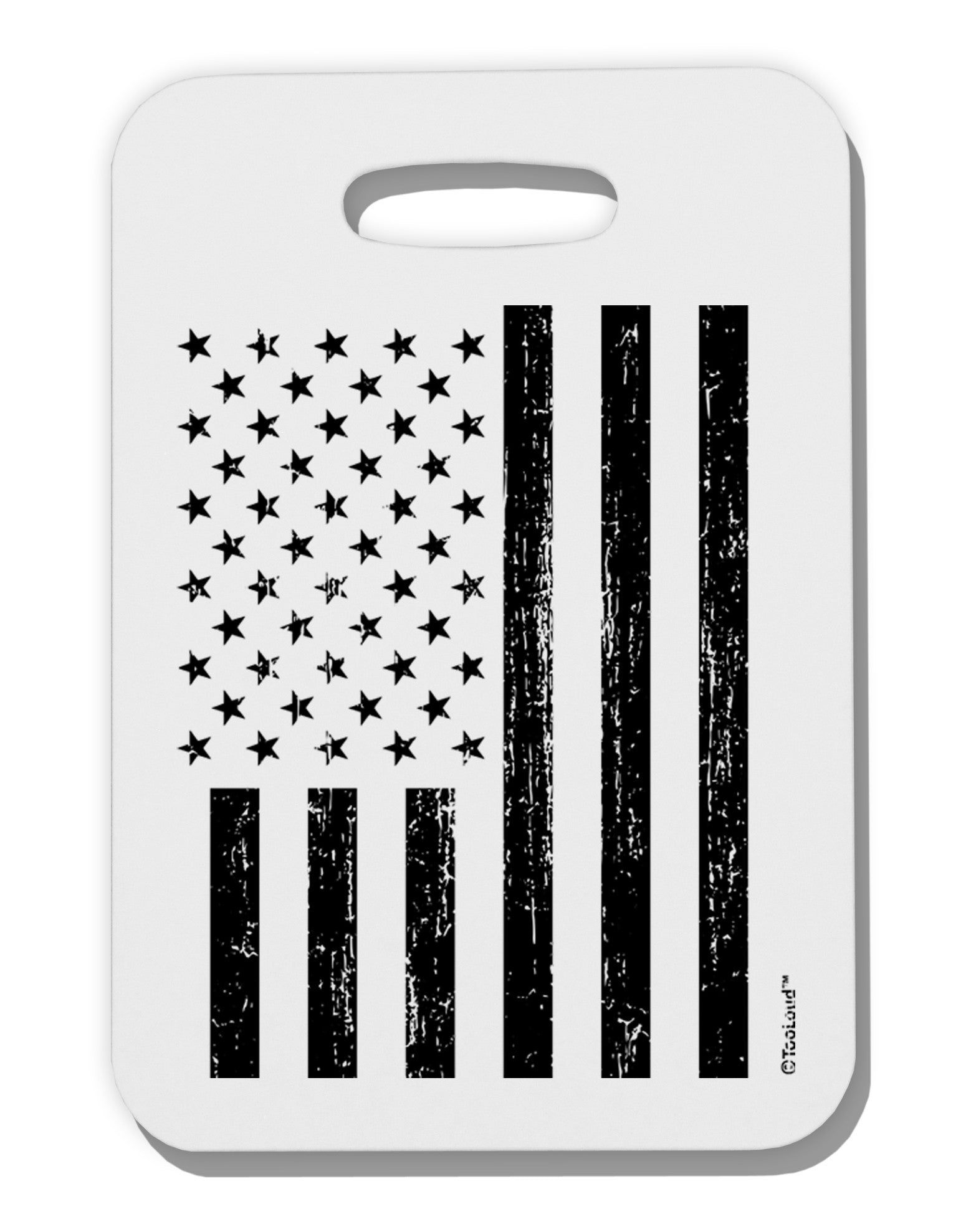 Stamp Style American Flag - Distressed Thick Plastic Luggage Tag by TooLoud-Luggage Tag-TooLoud-White-One Size-Davson Sales