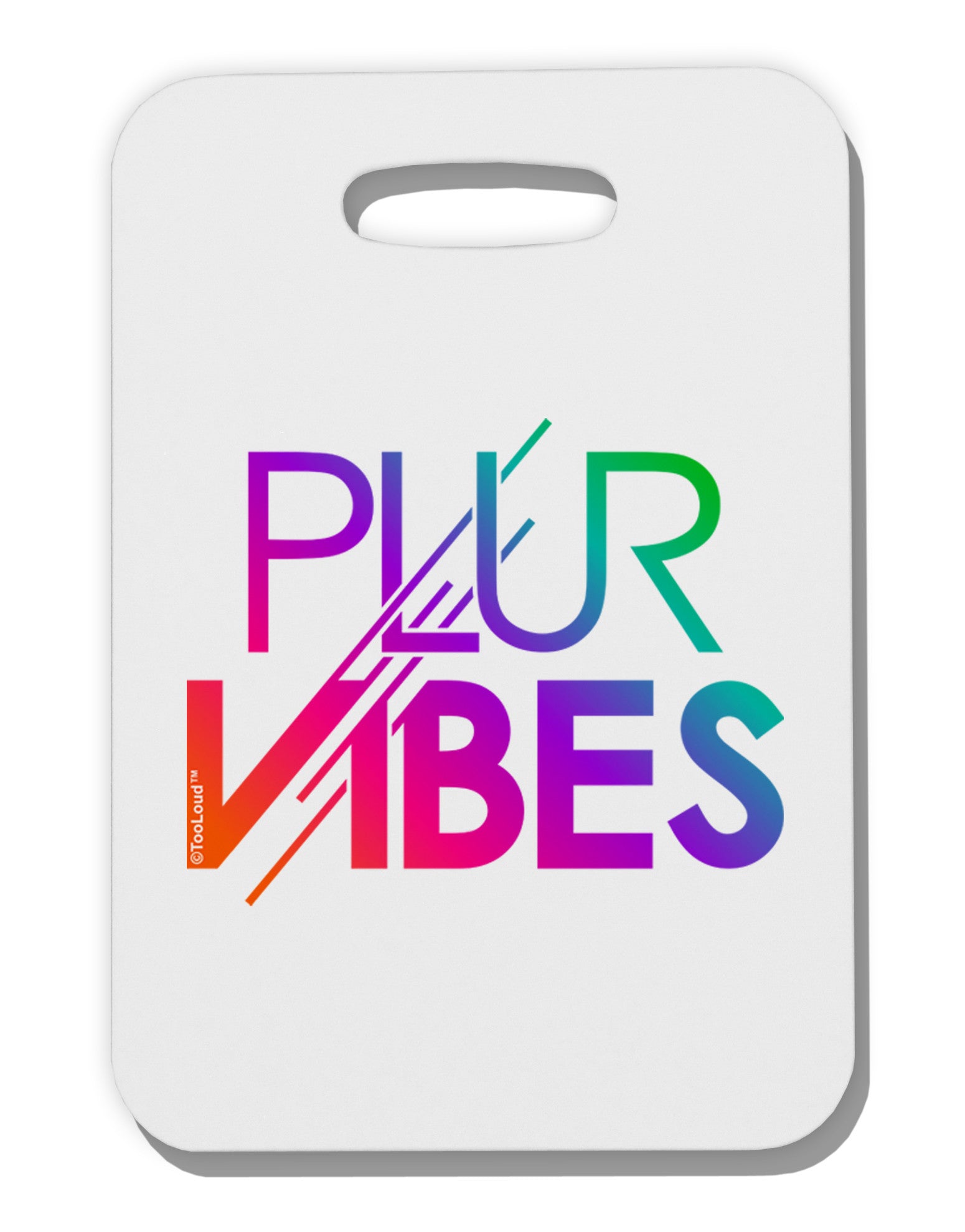 PLUR Vibes Thick Plastic Luggage Tag-Luggage Tag-TooLoud-White-One Size-Davson Sales
