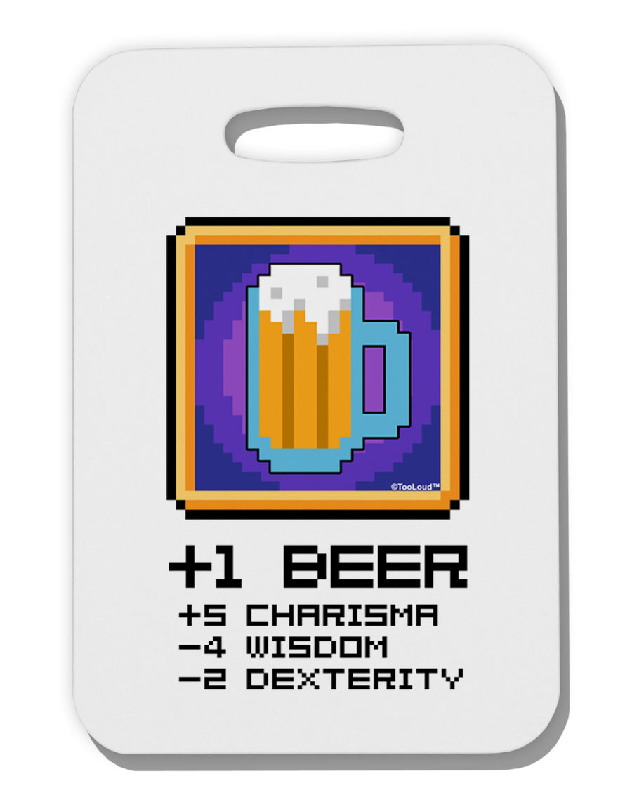 Pixel Beer Item Thick Plastic Luggage Tag-Luggage Tag-TooLoud-White-One Size-Davson Sales