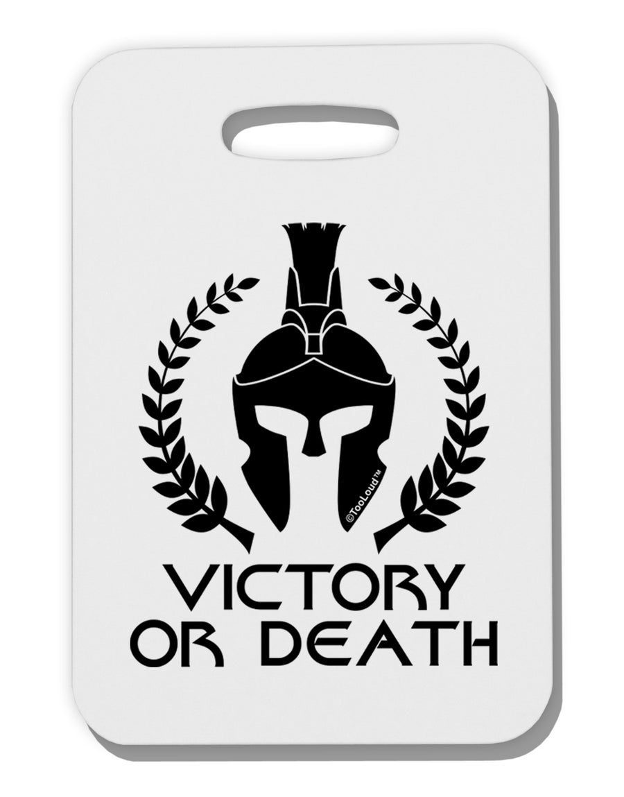 Spartan Victory Or Death Thick Plastic Luggage Tag-Luggage Tag-TooLoud-White-One Size-Davson Sales