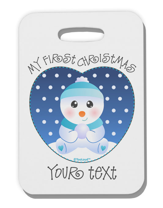 Personalized My First Christmas Snowbaby Blue Thick Plastic Luggage Tag-Luggage Tag-TooLoud-White-One Size-Davson Sales
