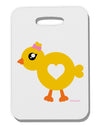 Cute Chick with Bow Thick Plastic Luggage Tag by TooLoud-Luggage Tag-TooLoud-White-One Size-Davson Sales