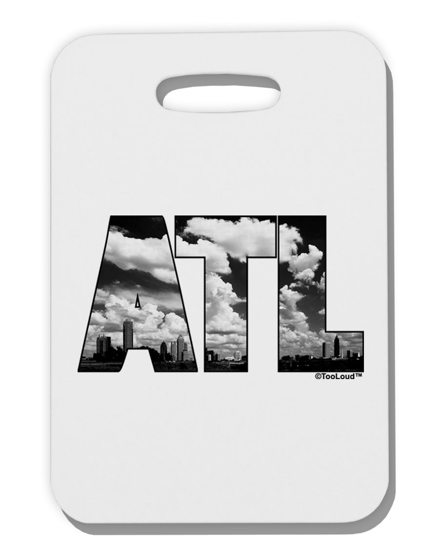 ATL Atlanta Text Thick Plastic Luggage Tag by TooLoud-Luggage Tag-TooLoud-White-One Size-Davson Sales