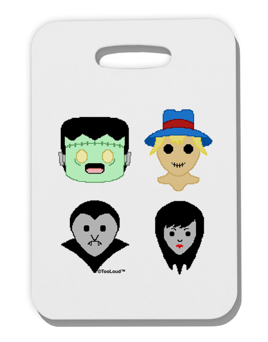 Cute Pixel Monsters Thick Plastic Luggage Tag-Luggage Tag-TooLoud-White-One Size-Davson Sales